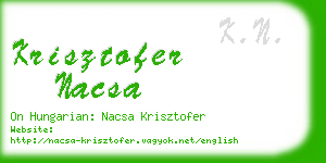 krisztofer nacsa business card